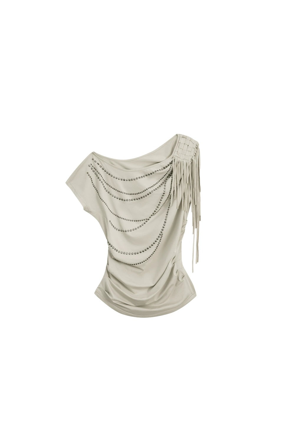 Rhinestone Off-Shoulder Batwing Blouse