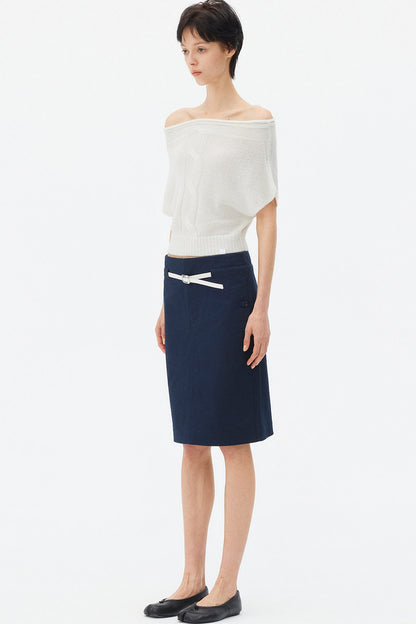Wool Mohair Off-Shoulder Top