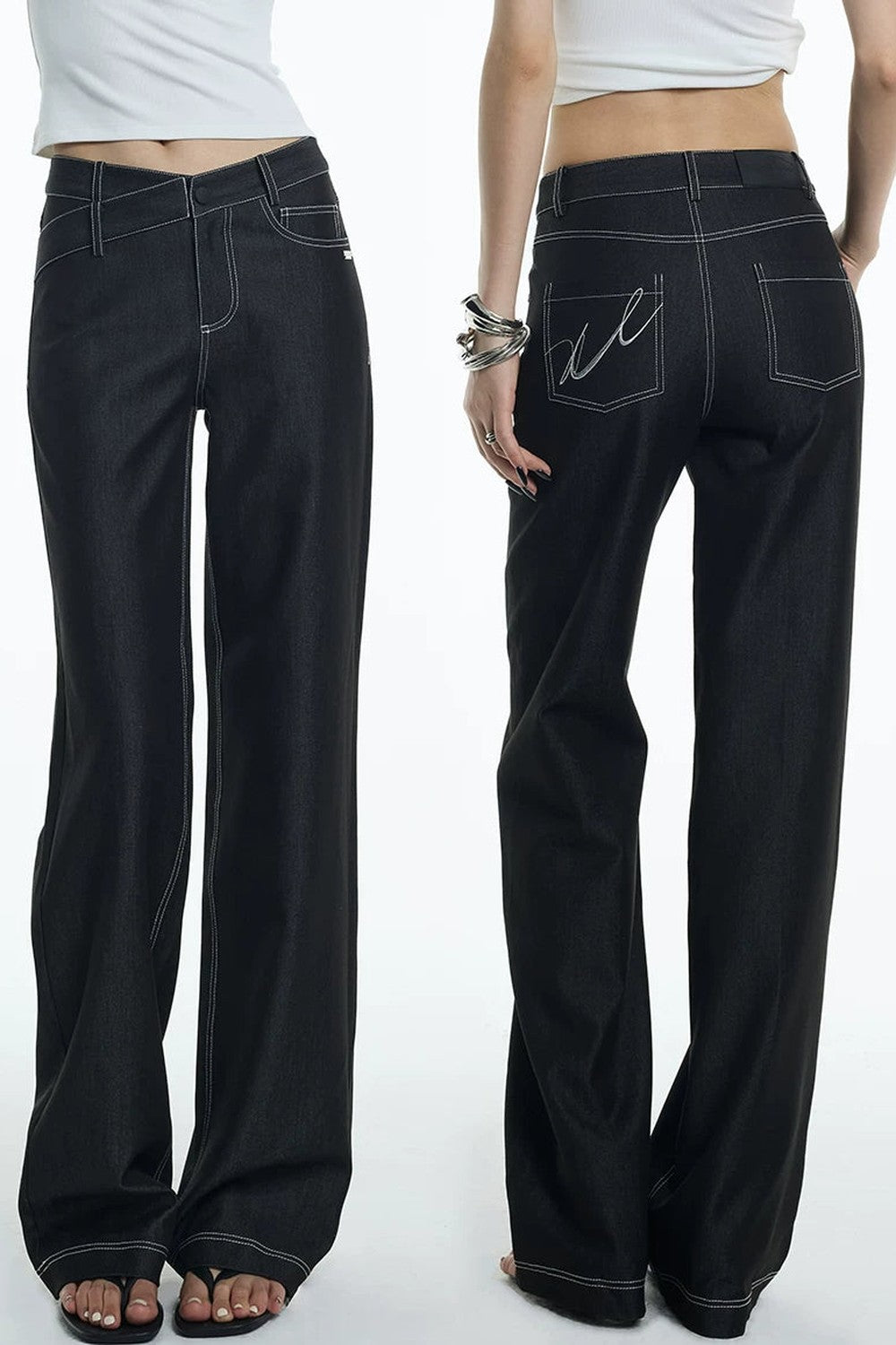 Asymmetrische Jeans aus Tencel-Denim