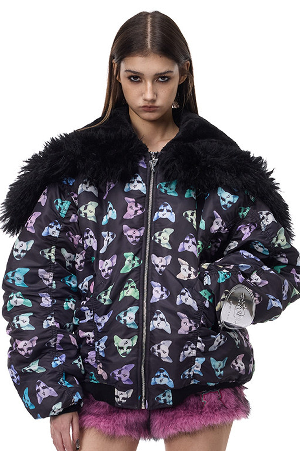 Cat Fur Collar Cotton Jacket