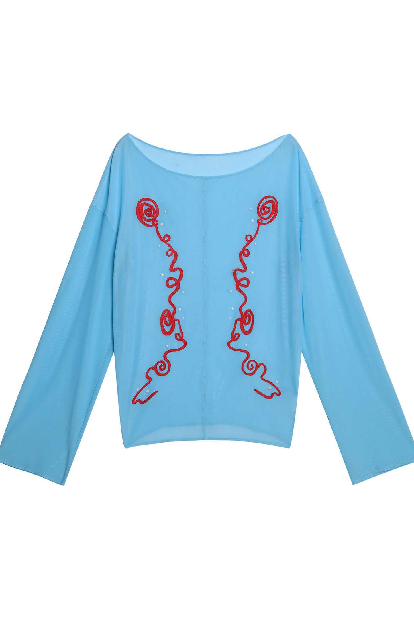 Textured Mesh Embroidery Top