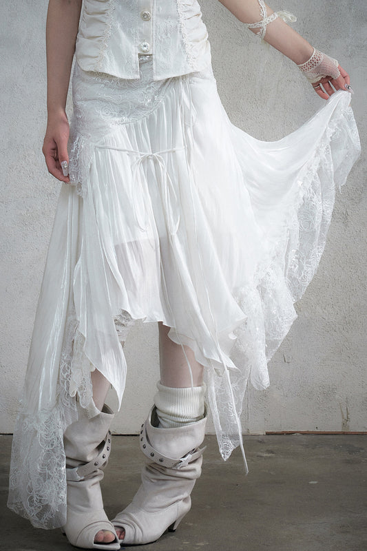 Romantic Lace Chiffon Skirt
