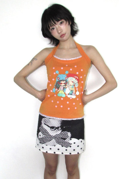 Cat Star Polka Dot Skirt