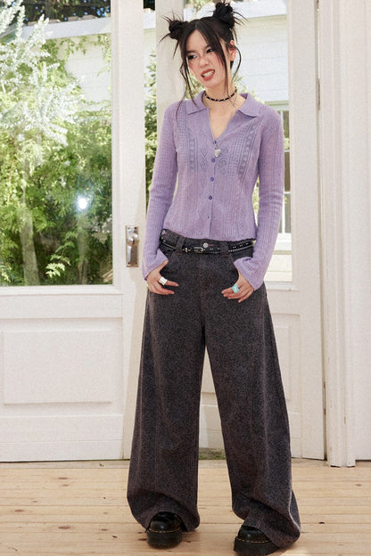 High-Waisted Leopard Print Jeans