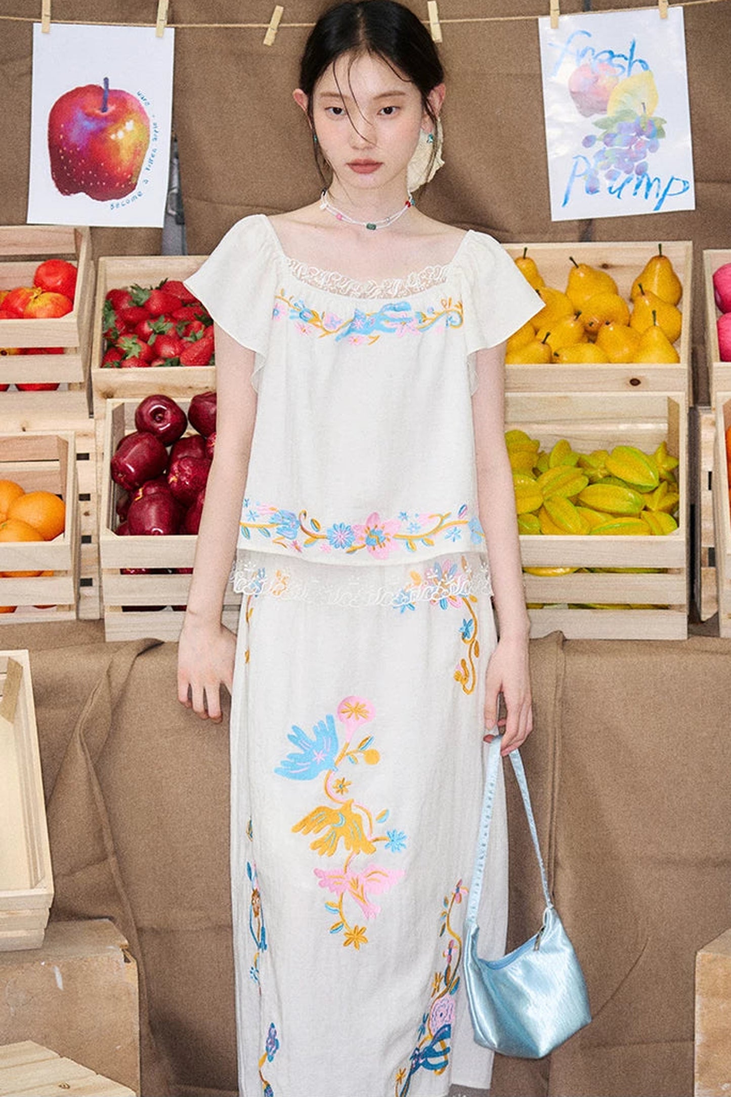Pony Embroidery Cotton Linen Set-Up