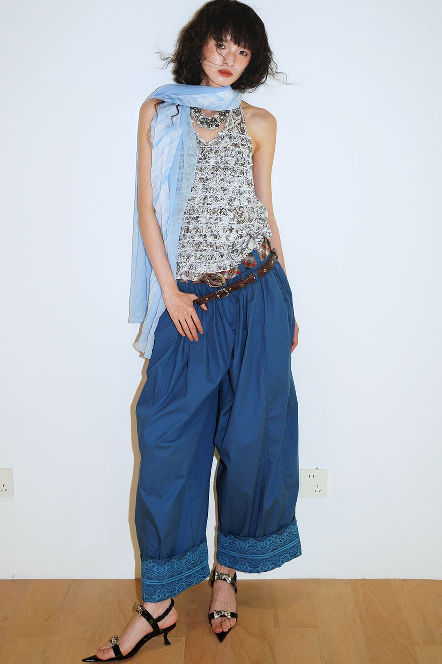 Layered Ruffle Halter Top