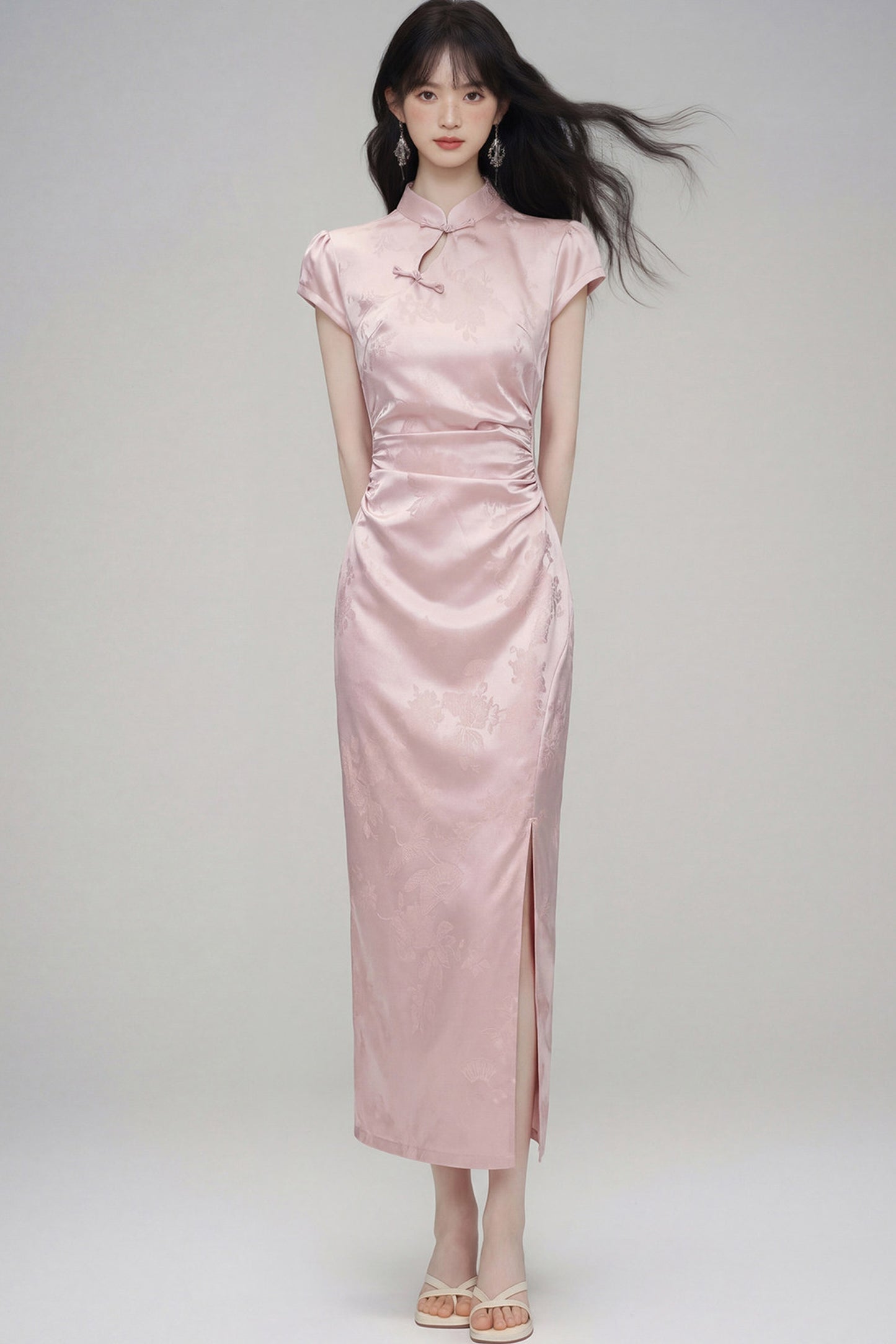 Peach Jade Cheongsam Dress