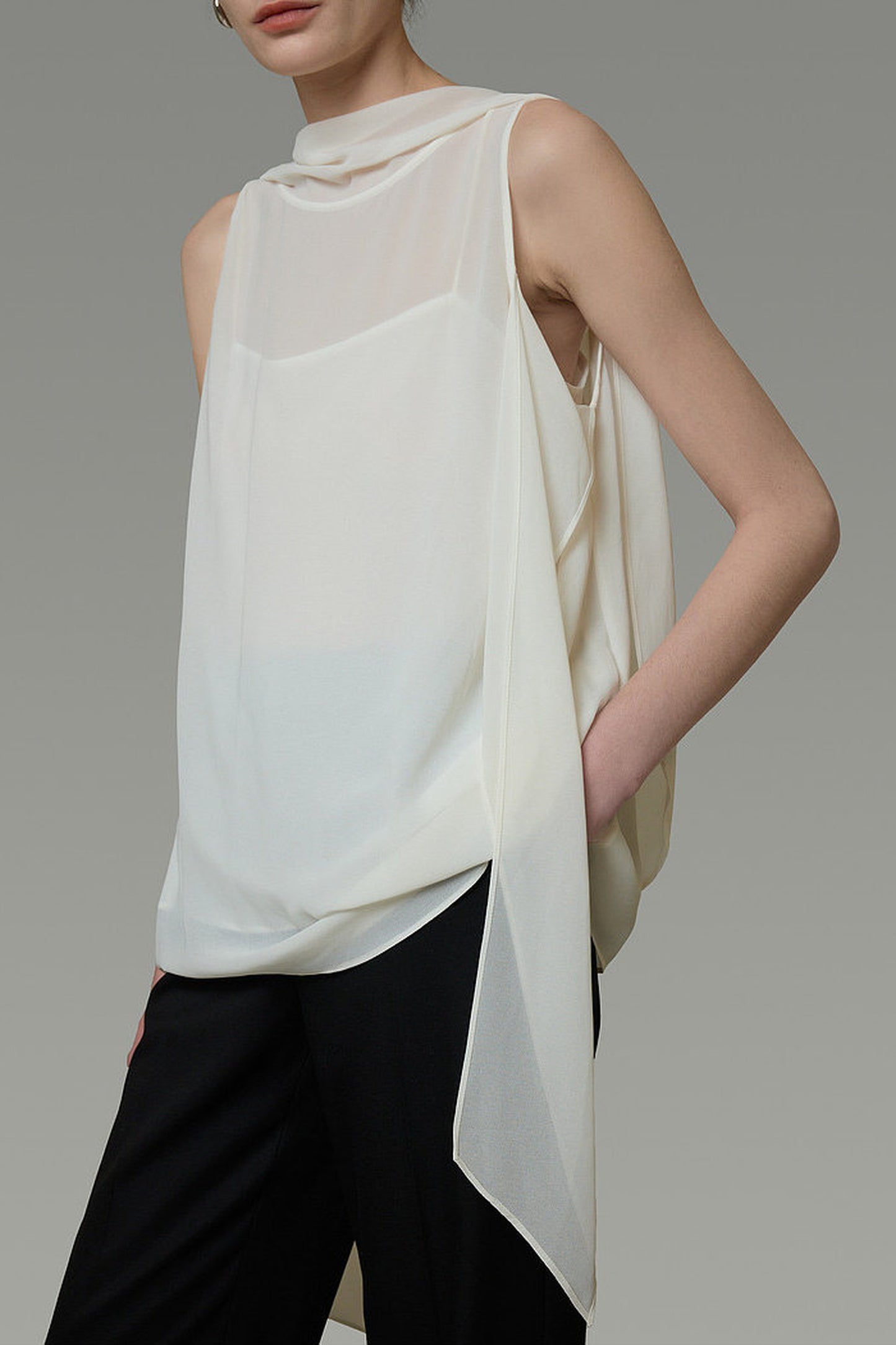 French Ribbon Sleeveless Top