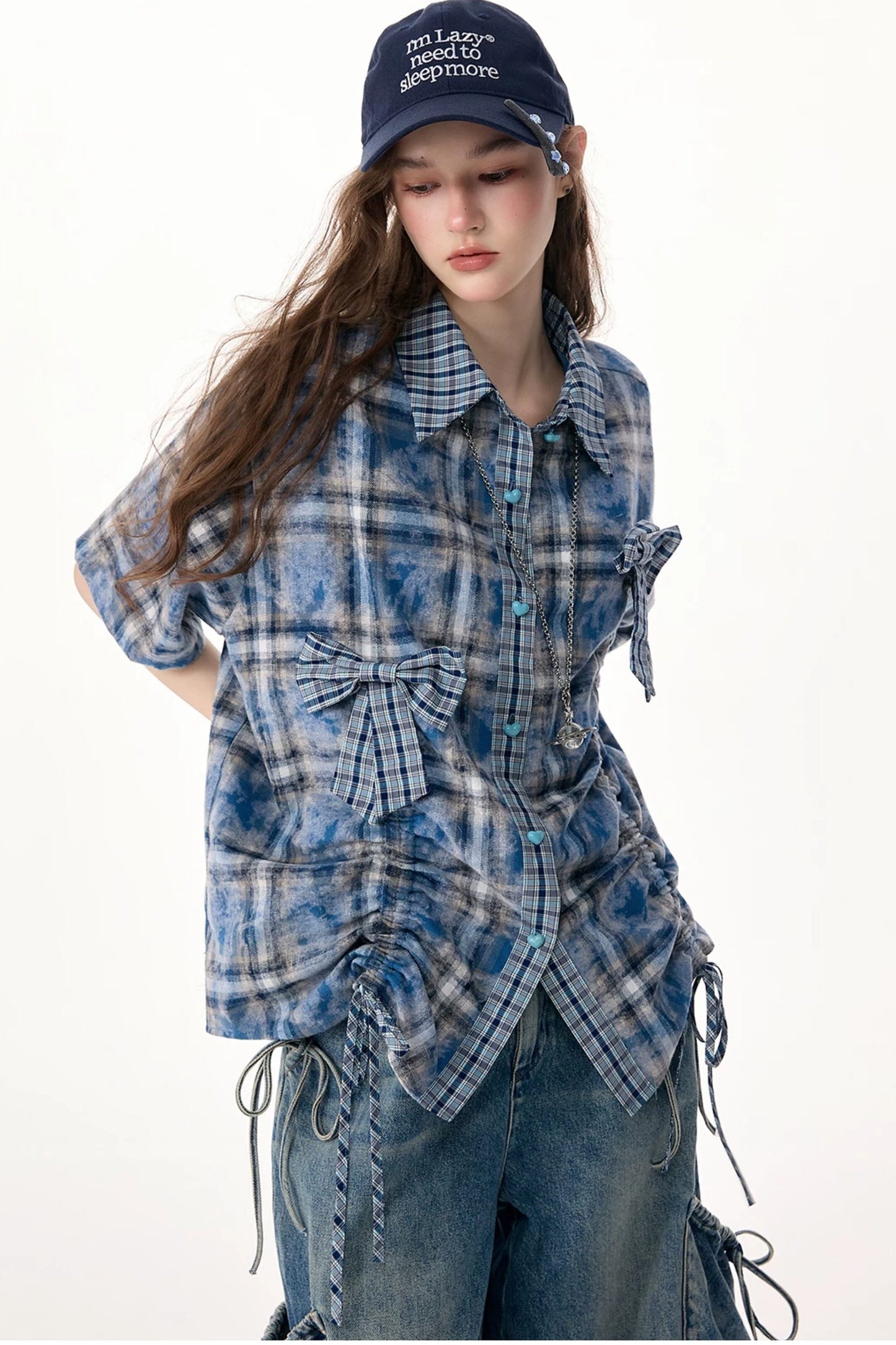 Blue Plaid Short Sleeve Shirt