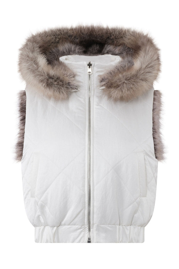 Reversible Detachable Fur Collar Vest
