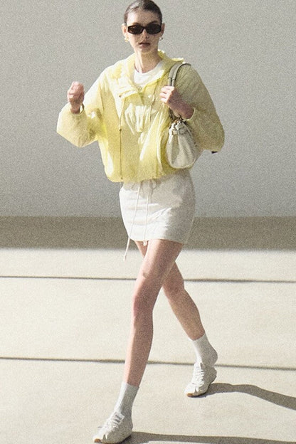 Bright Clouds Linen Skirt