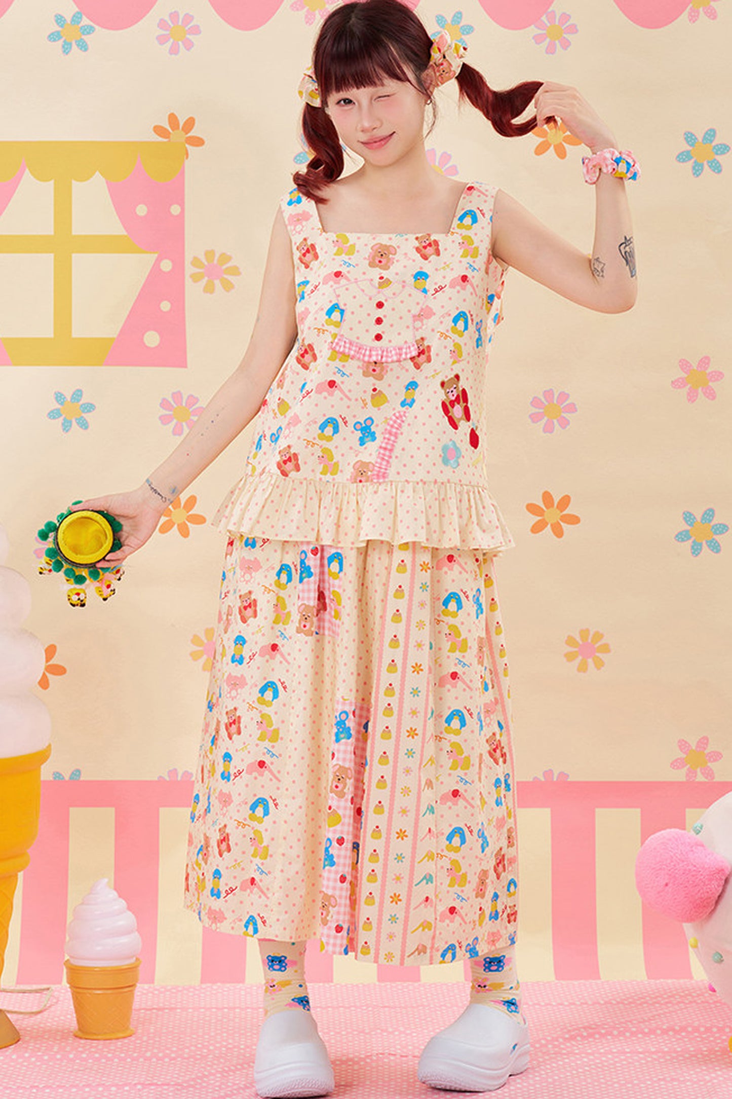 Color-Block Handmade Patchwork Skirt