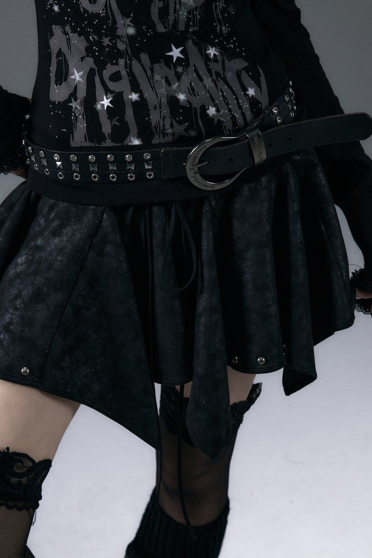 Diamond-Encrusted Genuine Leather Belt