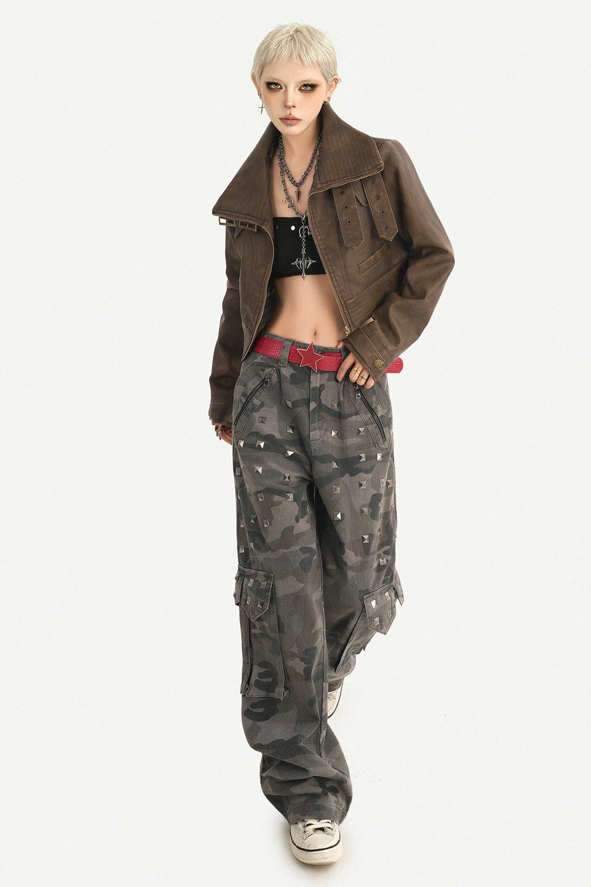 Vintage Distressed Washed Leather Jacket