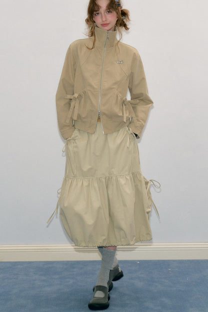 Khaki Lapel Work Jacket