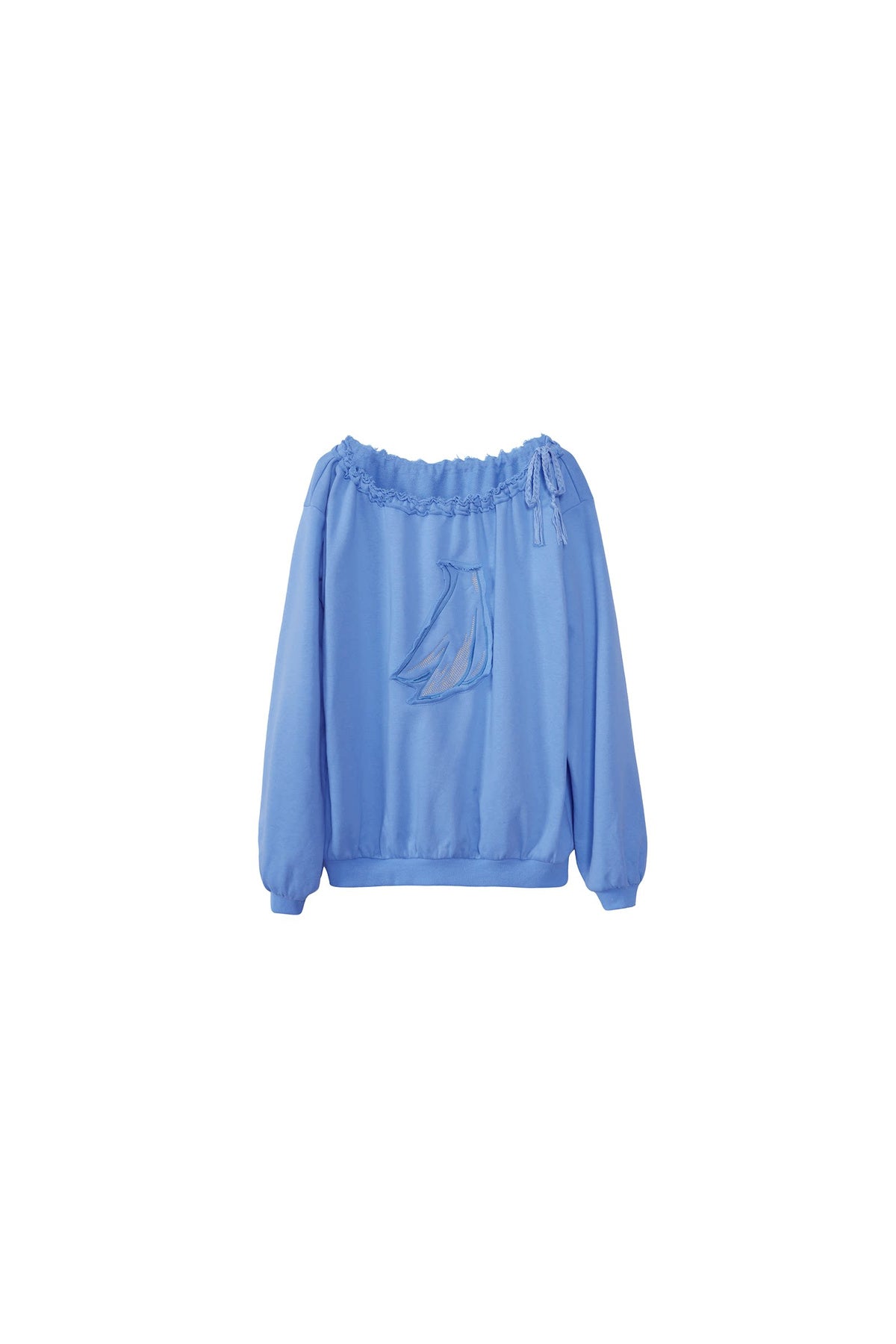 Bird And Tulip Raw Edge Patchwork Sweatshirt And Shorts Set