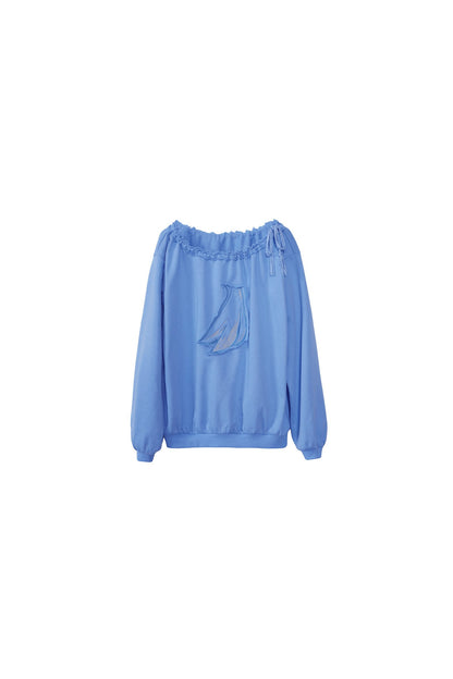 Bird And Tulip Raw Edge Patchwork Sweatshirt And Shorts Set