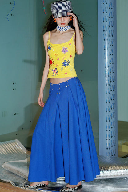 Rhinestone A-Line Skirt