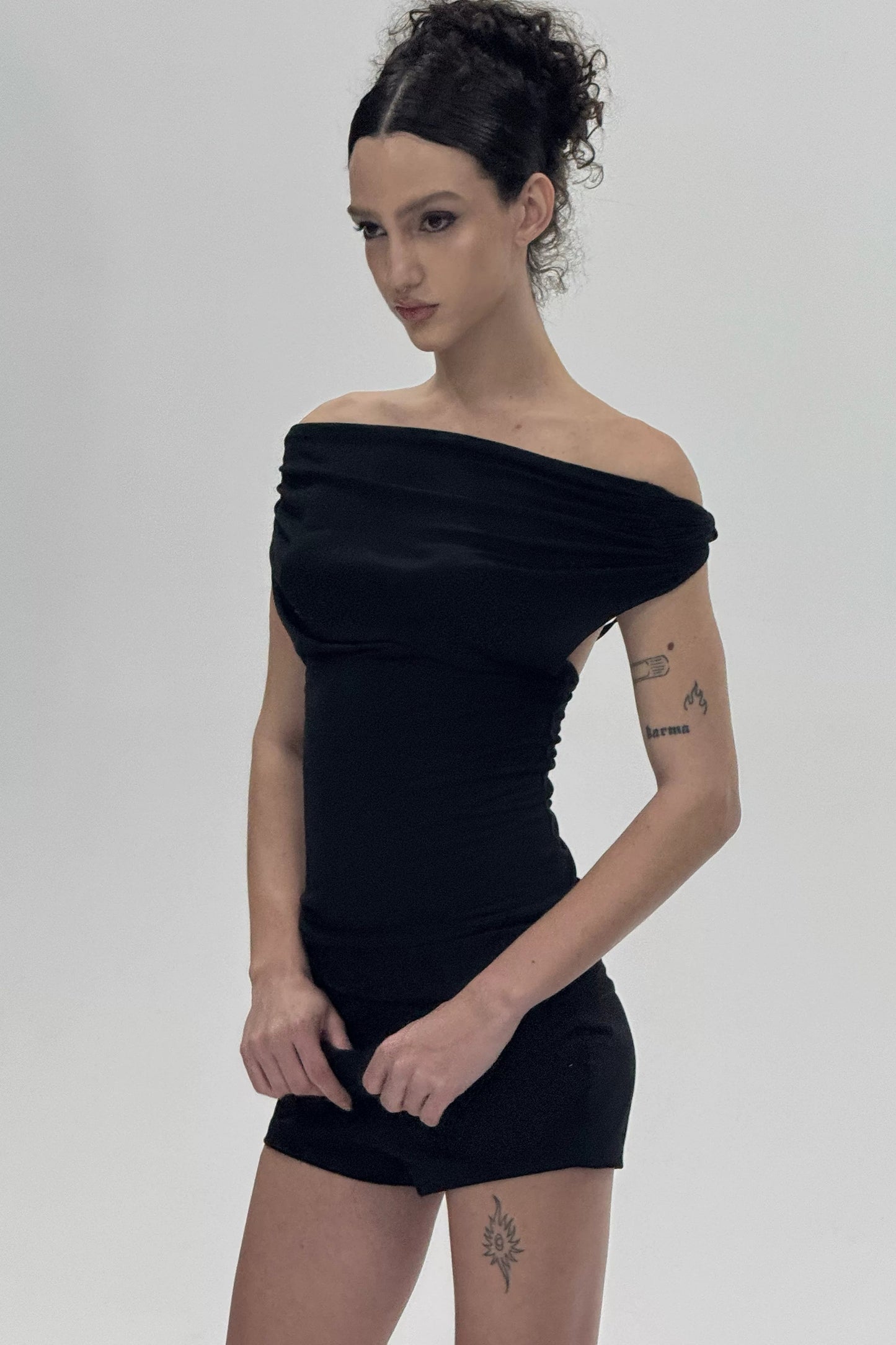 Black Backless Tie Camisole
