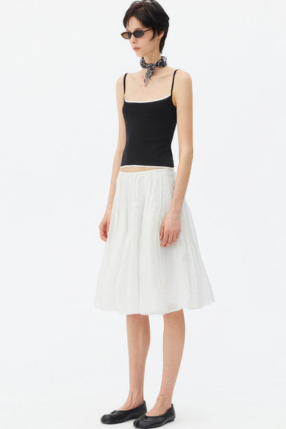 Tencel Pleated A-Line Skirt