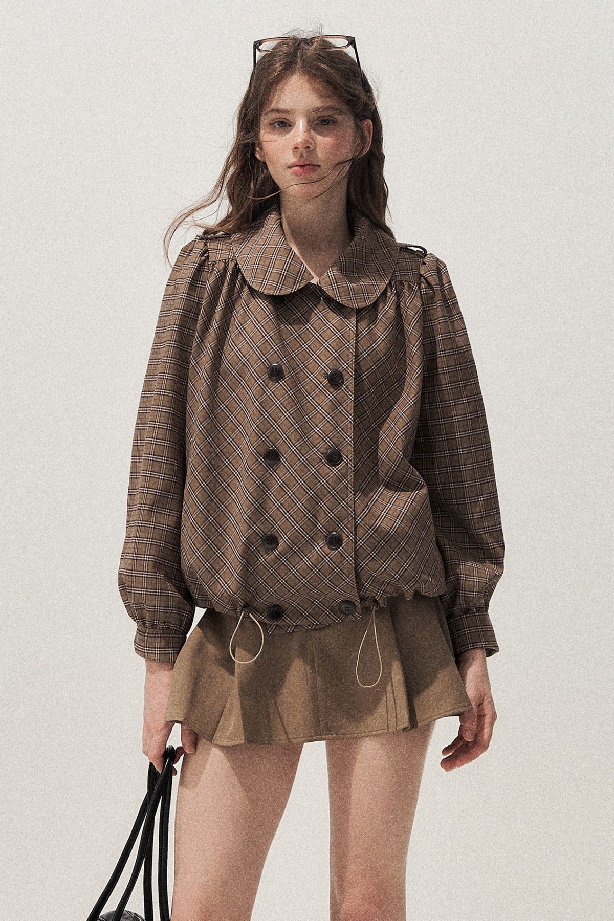 Polka Trench Coat and Skirt Set-Up
