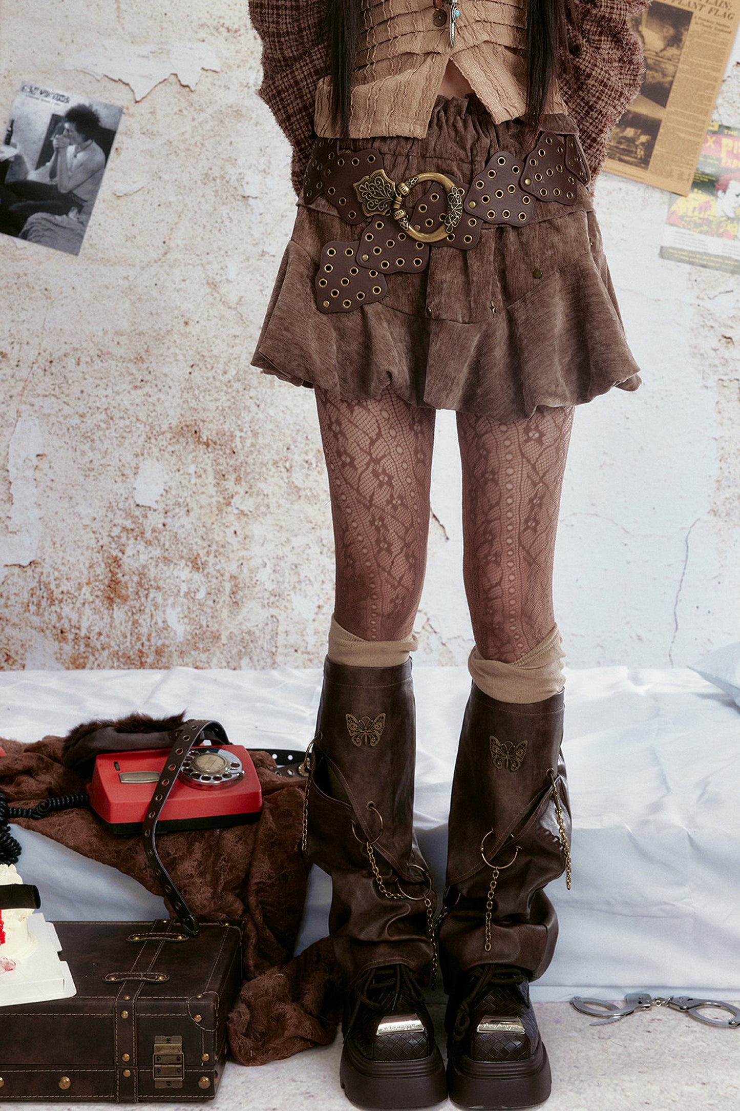 Velvet Retro Tiered Skirt