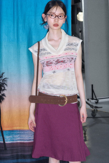 Tencel Linen A-Line Fishtail Skirt
