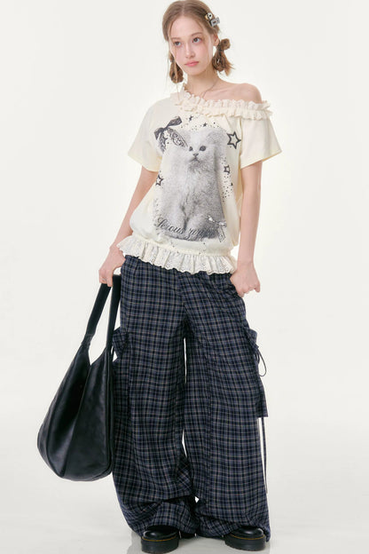 Star Dust Cat Lace T-Shirt