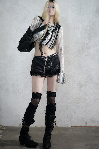 Punk Lace Leather Shorts