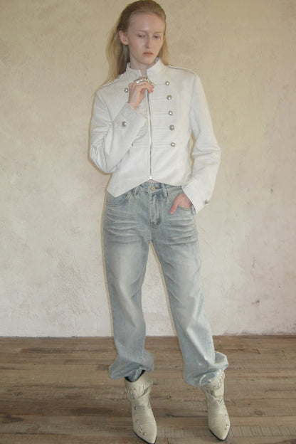 Napoleon Metal Button Suede Jacket