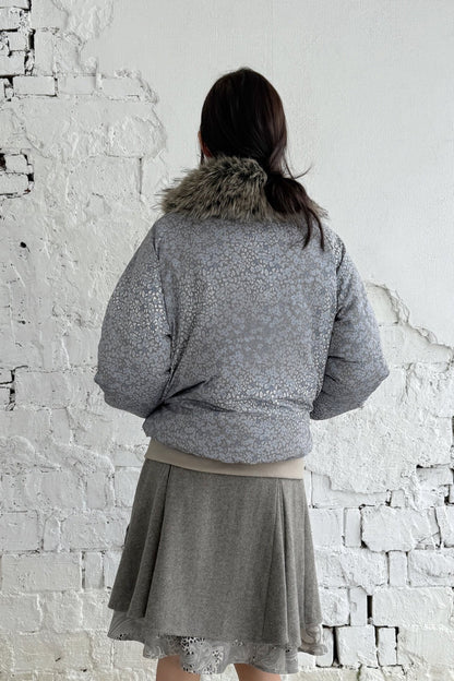 Asymmetrical Ruffled Baroque Leopard Print Wool Skirt