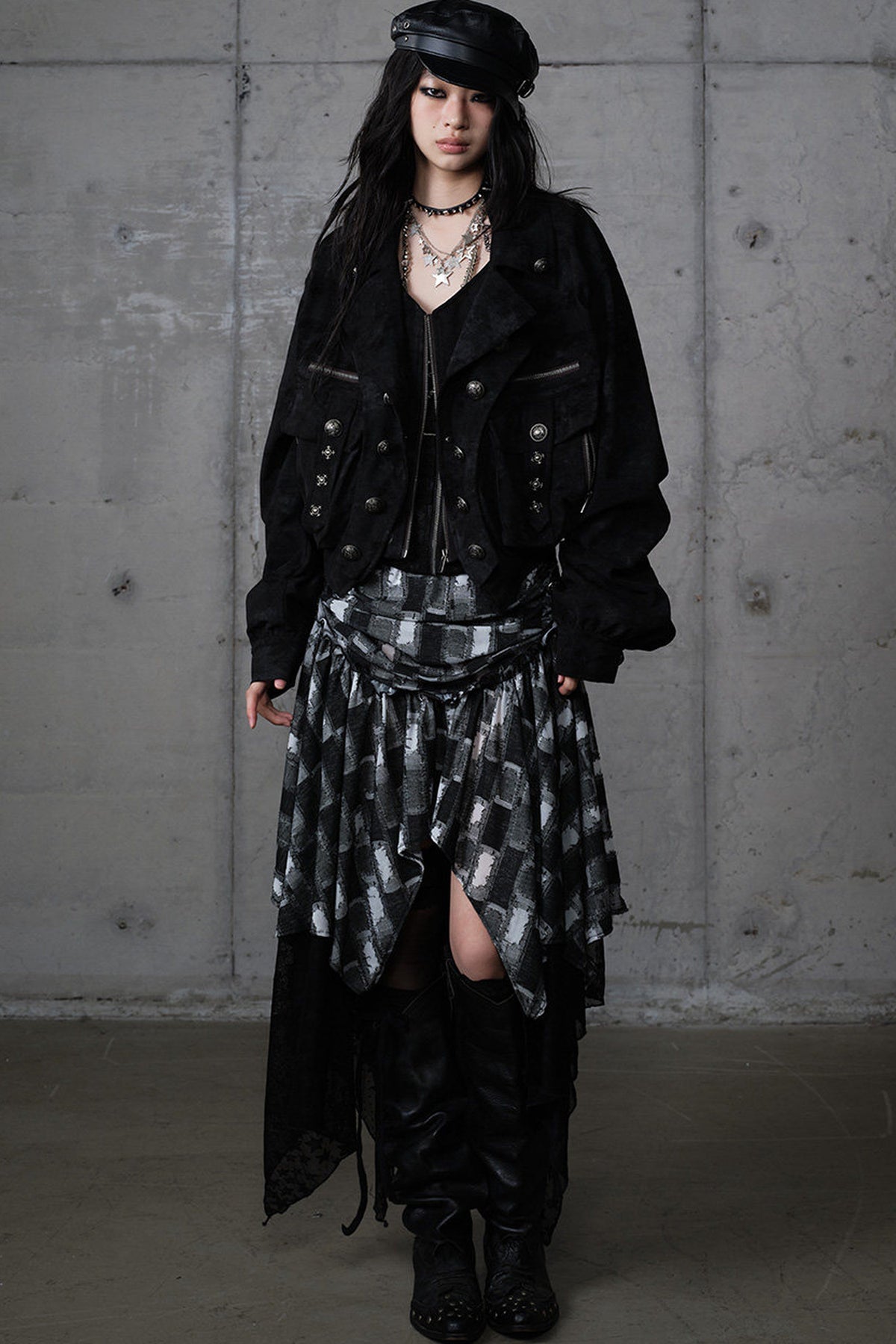 Functional Layered-Look Suede Jacket