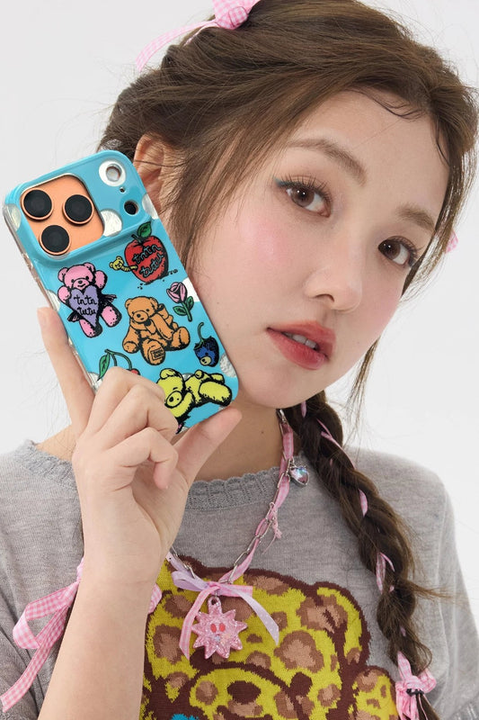 Blue Bear Cartoon Phone Case