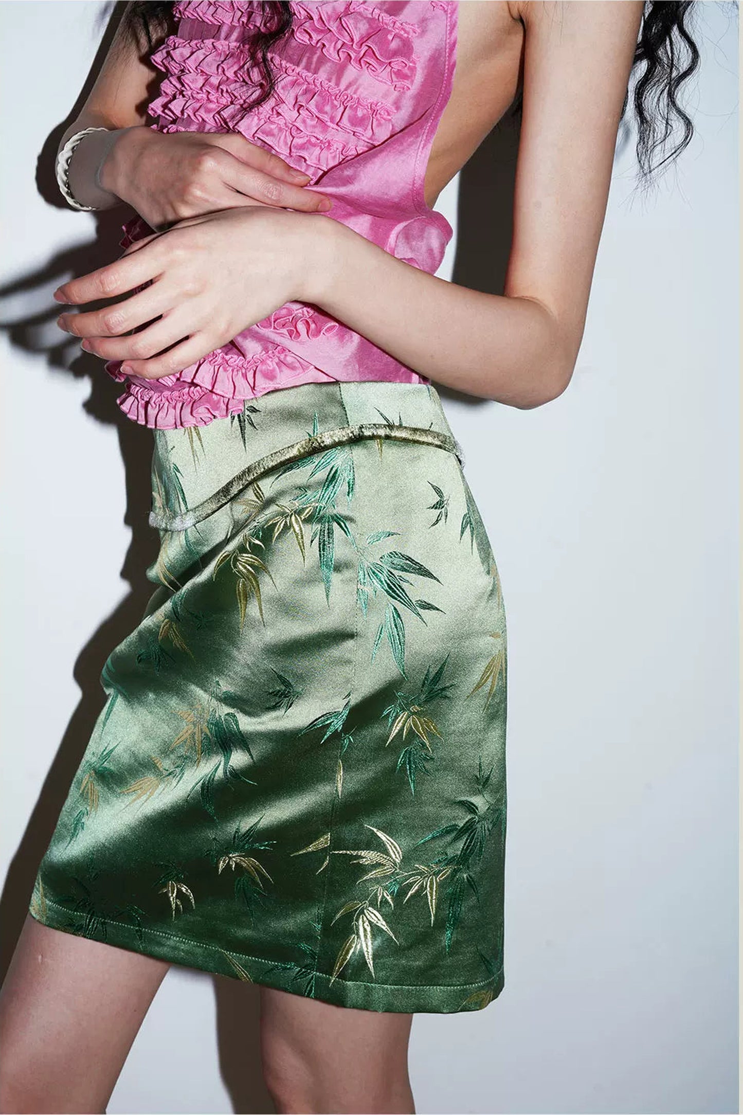 Bamboo Leaf Jacquard Skirt