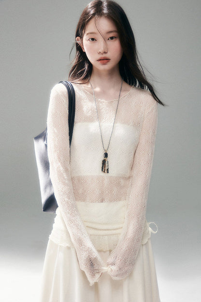 Sheer Lace Poem Blouse