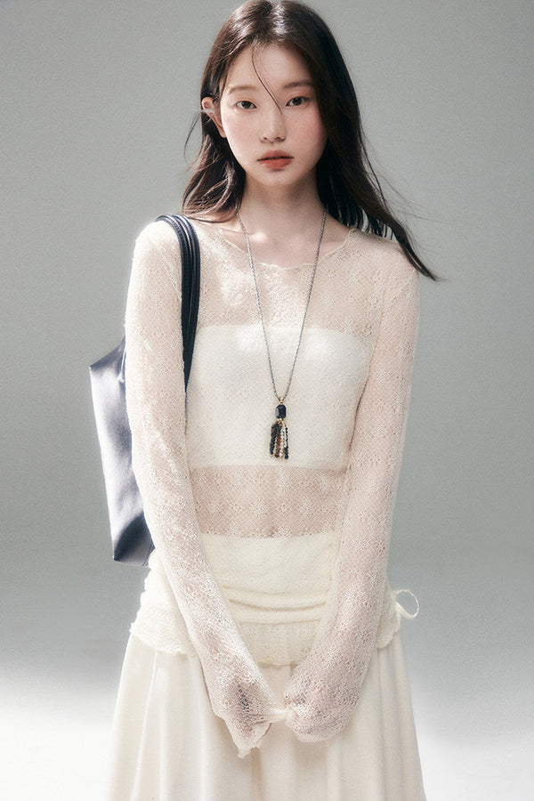 Sheer Lace Poem Blouse