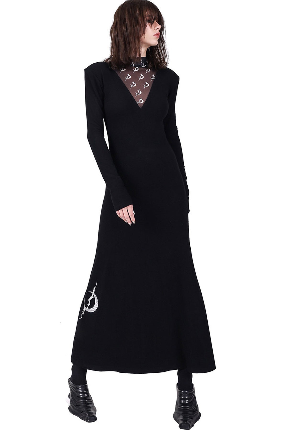 Mesh High Neck Dress