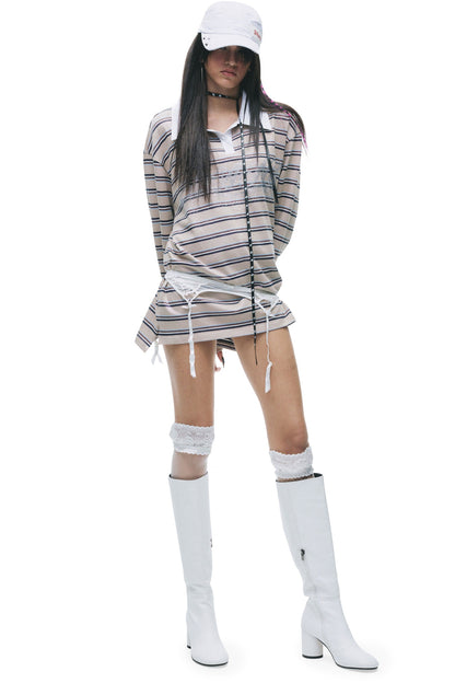 Color-Blocked Striped Rhinestone T-Shirt