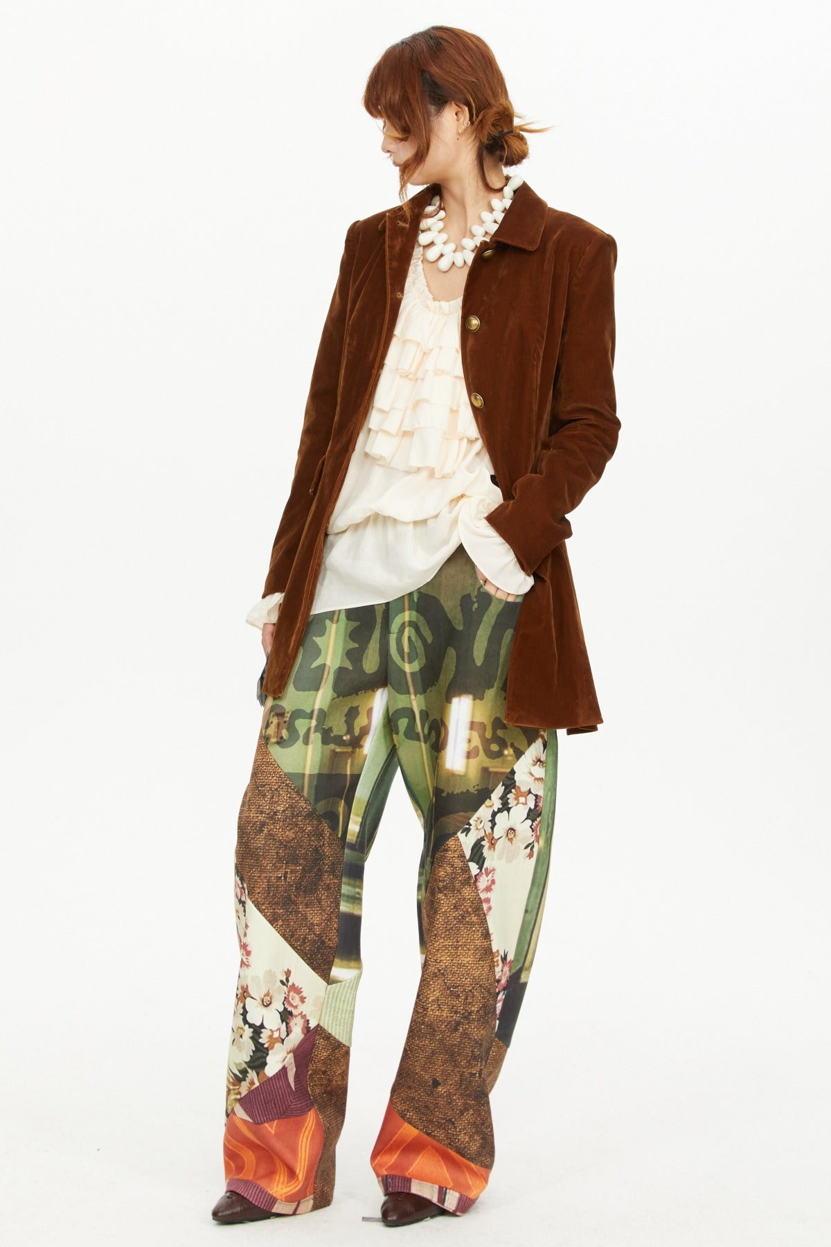 Brown A-Line Long Coat