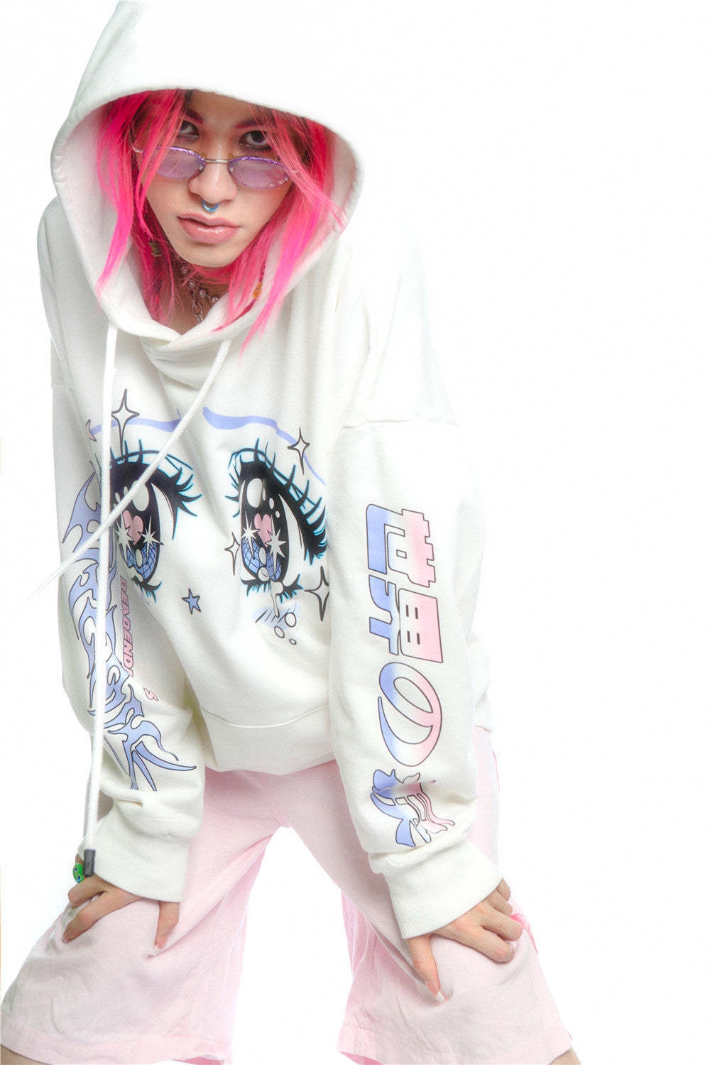 Anime Eye Print Loose Jacket