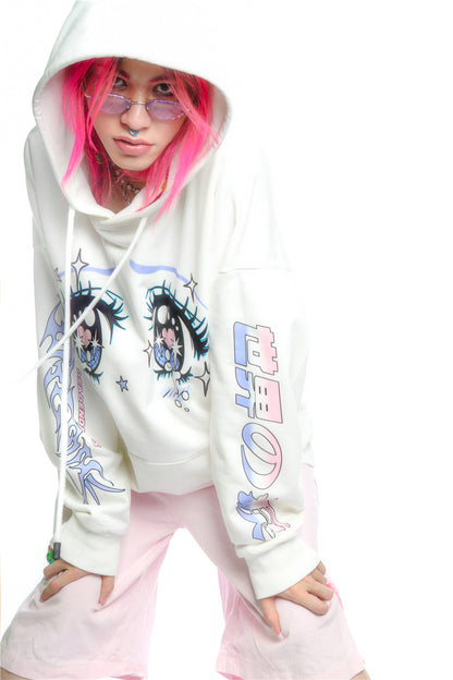 Anime Eye Print Loose Jacket