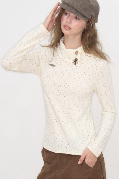 Apricot Slim Fit Knitted Base Shirt