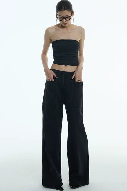Double-Layer Wide-Leg Sweatpants