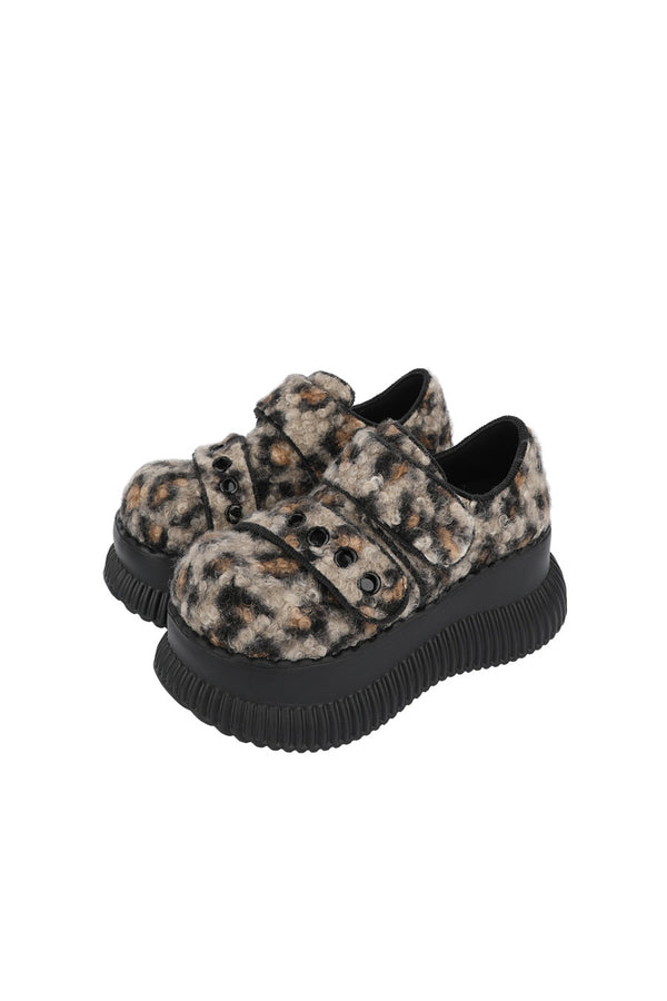 Height-Increasing Leopard Print Platform Shoes