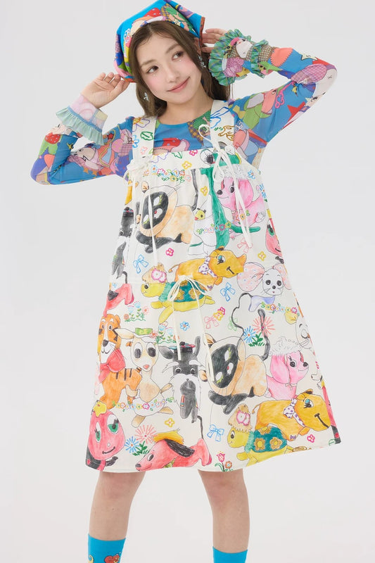 Graffiti Animal Print Dress