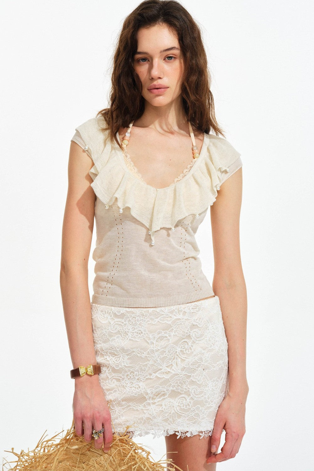 Vintage French Lace Halter Top