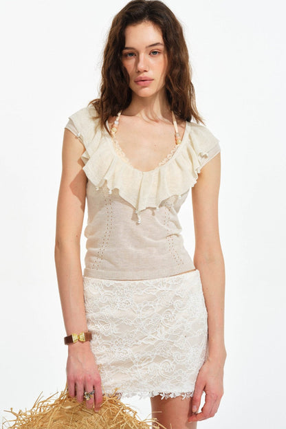 Vintage French Lace Halter Top