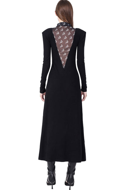 Mesh High Neck Dress