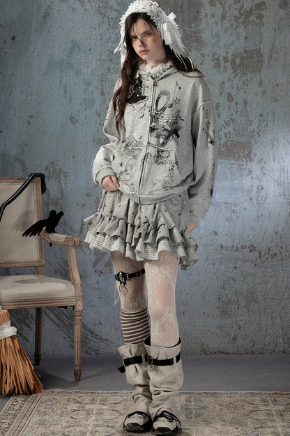 Witch Detachable Hood Zip-Up Hoodie