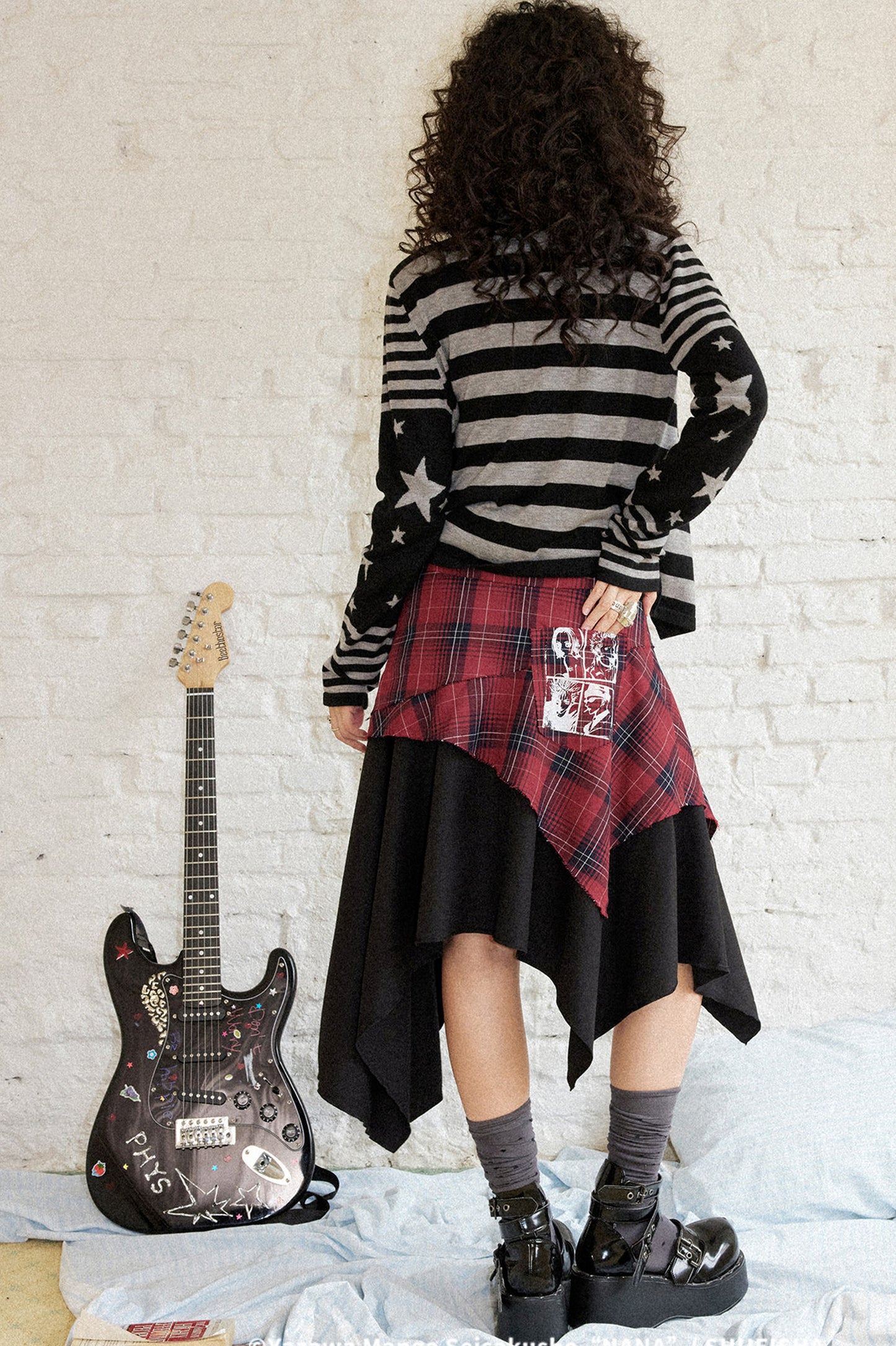 Star Knit Striped Cardigan